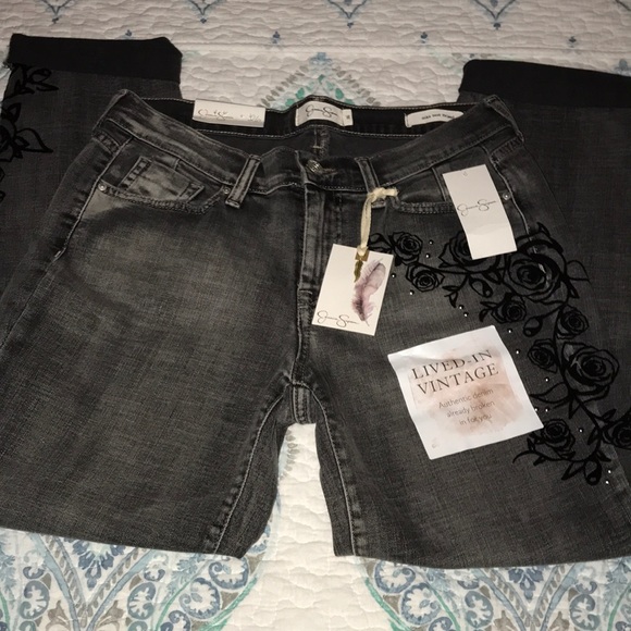 SOLD- NWT Jessica Simpson Black Destructed Jeans - Picture 2 of 8